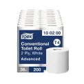 Tork T4 Conventional Toilet Roll Advanced 2-Ply White 200 Sheets (Pack of 36) 100200 - Image 1
