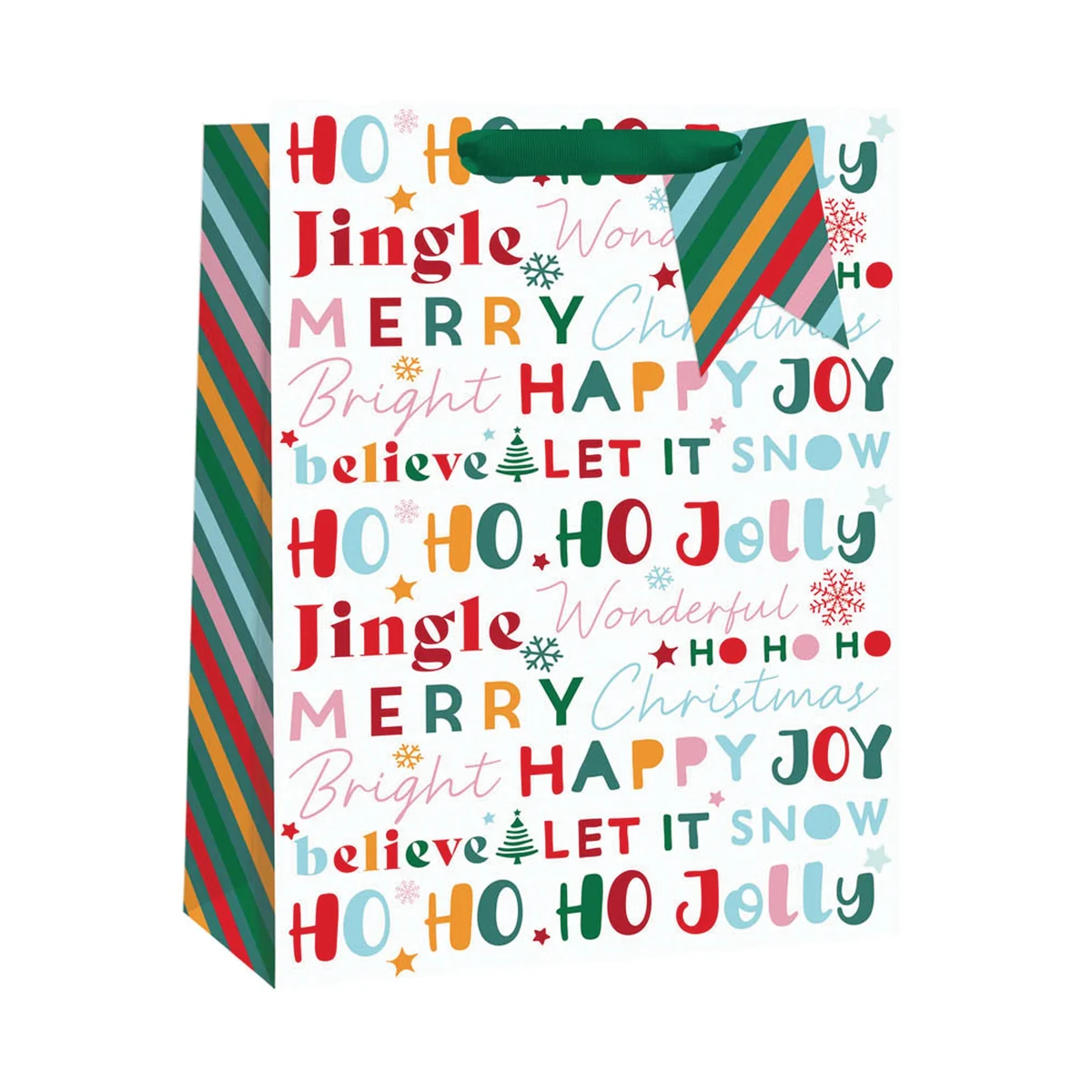Christmas Jolly Text Gift Bag Extra Large (Pack of 6) X9336A/FSC - Image 1
