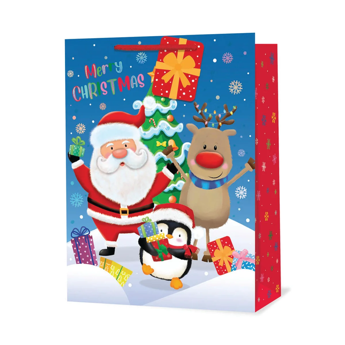 Christmas Santa Snow Scene Gift Bag Extra Large (Pack of 6) X9369A/FSC - Image 1