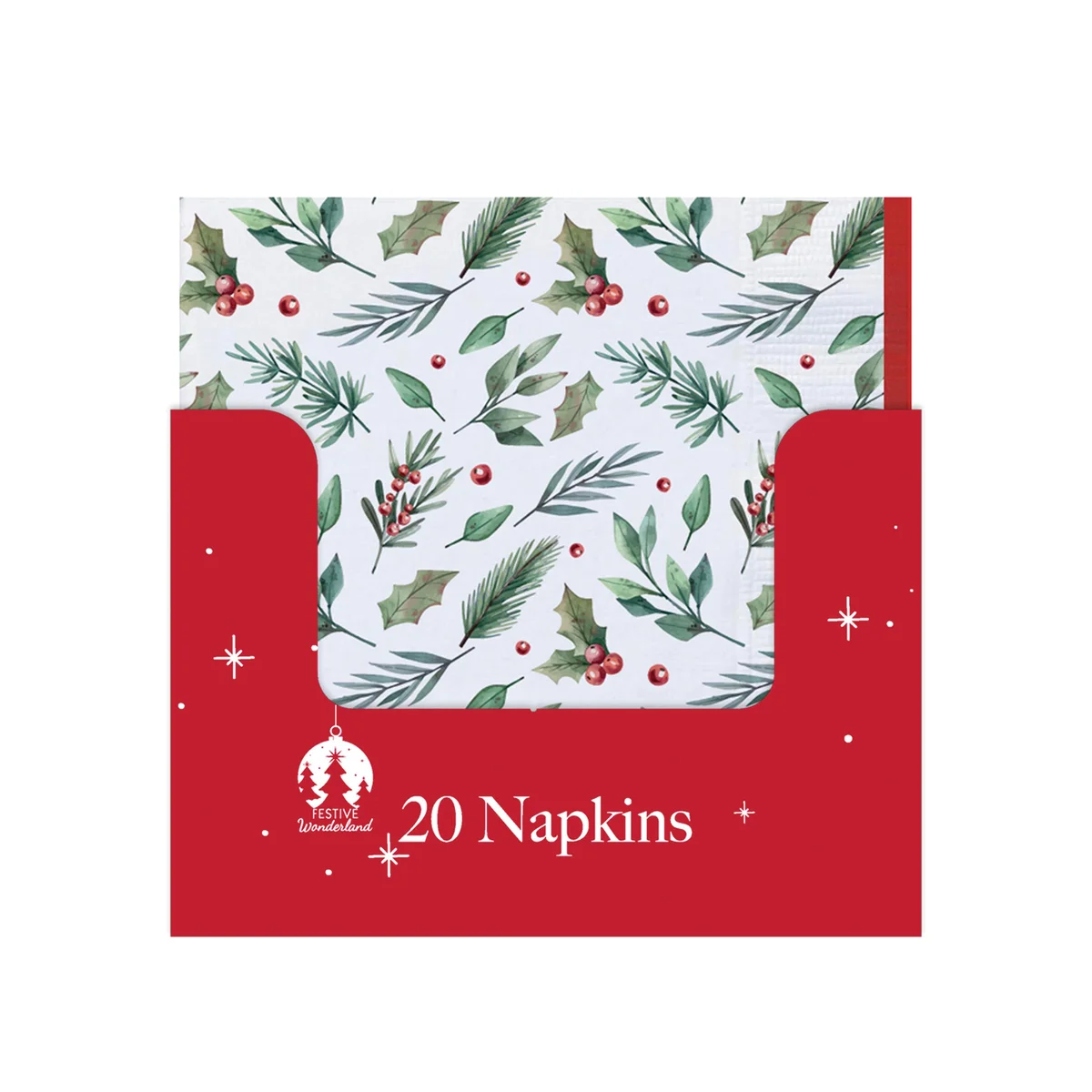 Traditional Christmas Party Paper Napkins x20 (Pack of 12) X9981B - Image 2