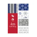Christmas Blue Snowflakes Wrapping Paper 4m (Pack of 36) X9156B/FSC - Image 1