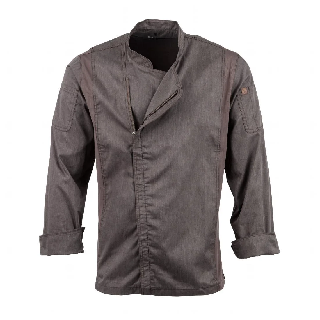 Chef Works Urban Hartford Lightweight Zipper Chefs Jacket Graphite - Image 1