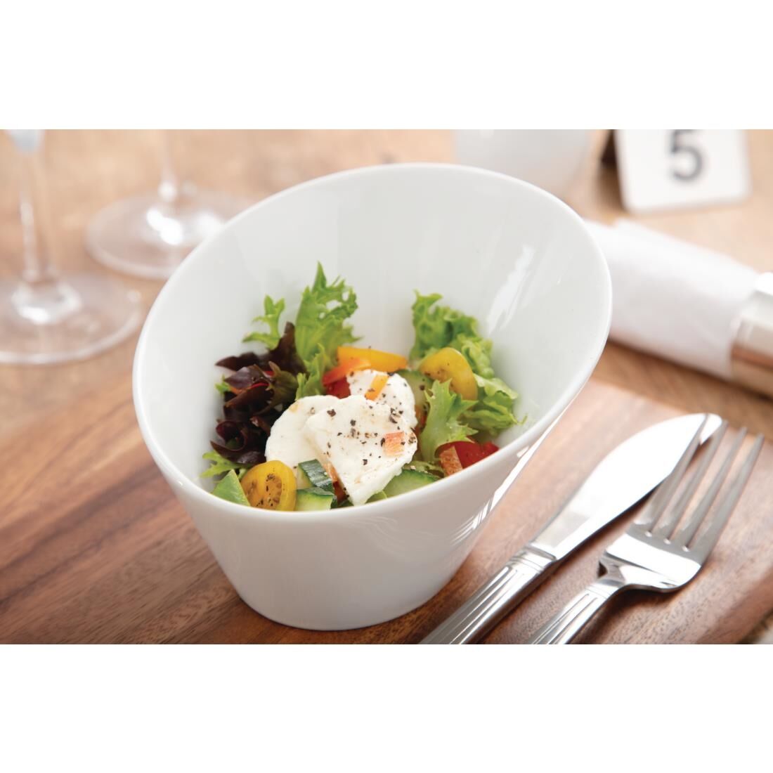 Olympia Whiteware Oval Sloping Bowls 154(L)x133(W)mm