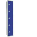Elite Five Door Padlock Locker with Sloping Top Blue - Image 1