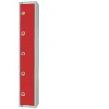 Elite Five Door Electronic Combination Locker with Sloping Top Red - Image 1