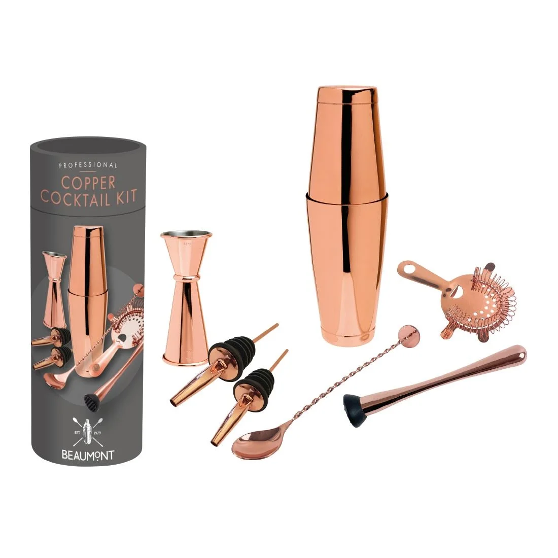 Beaumont Cocktail kit Copper 8 Piece - Image 1