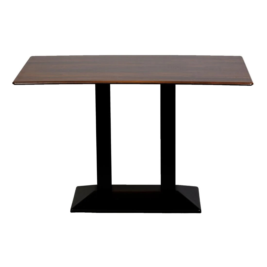 Turin Metal Base Rectangle Dining Table with Laminate Top in Walnut - Image 2