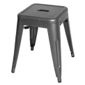 Bolero Bistro Steel Low Stool Gun Metal (Pack Of 4) - Image 1