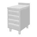 Vogue Stainless Steel 4 Drawer Workstation with 100mm Upstand - Image 1