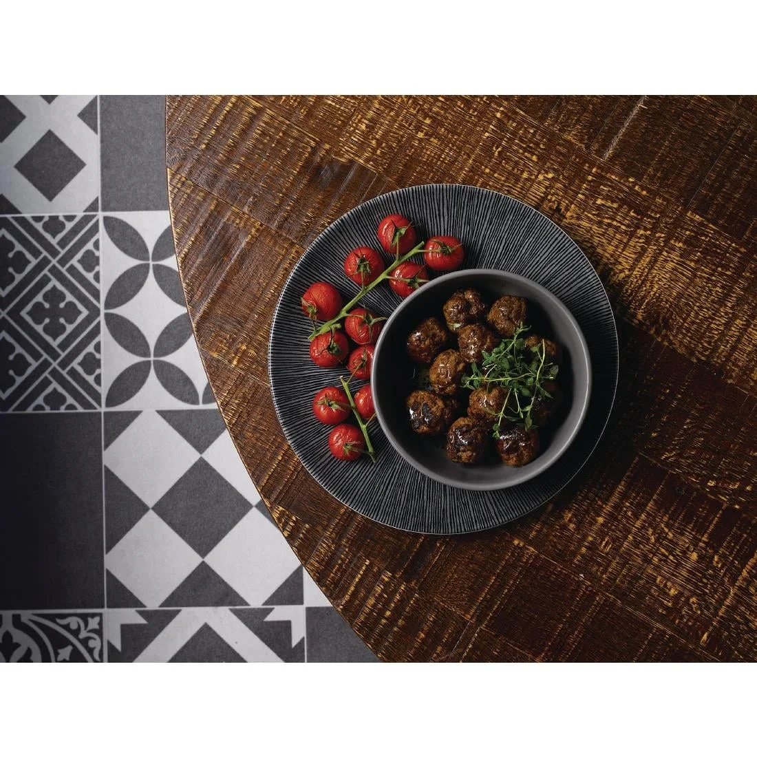 Churchill Studio Prints Agano Coupe Plates Black 260mm (12 Pack) - Image 2