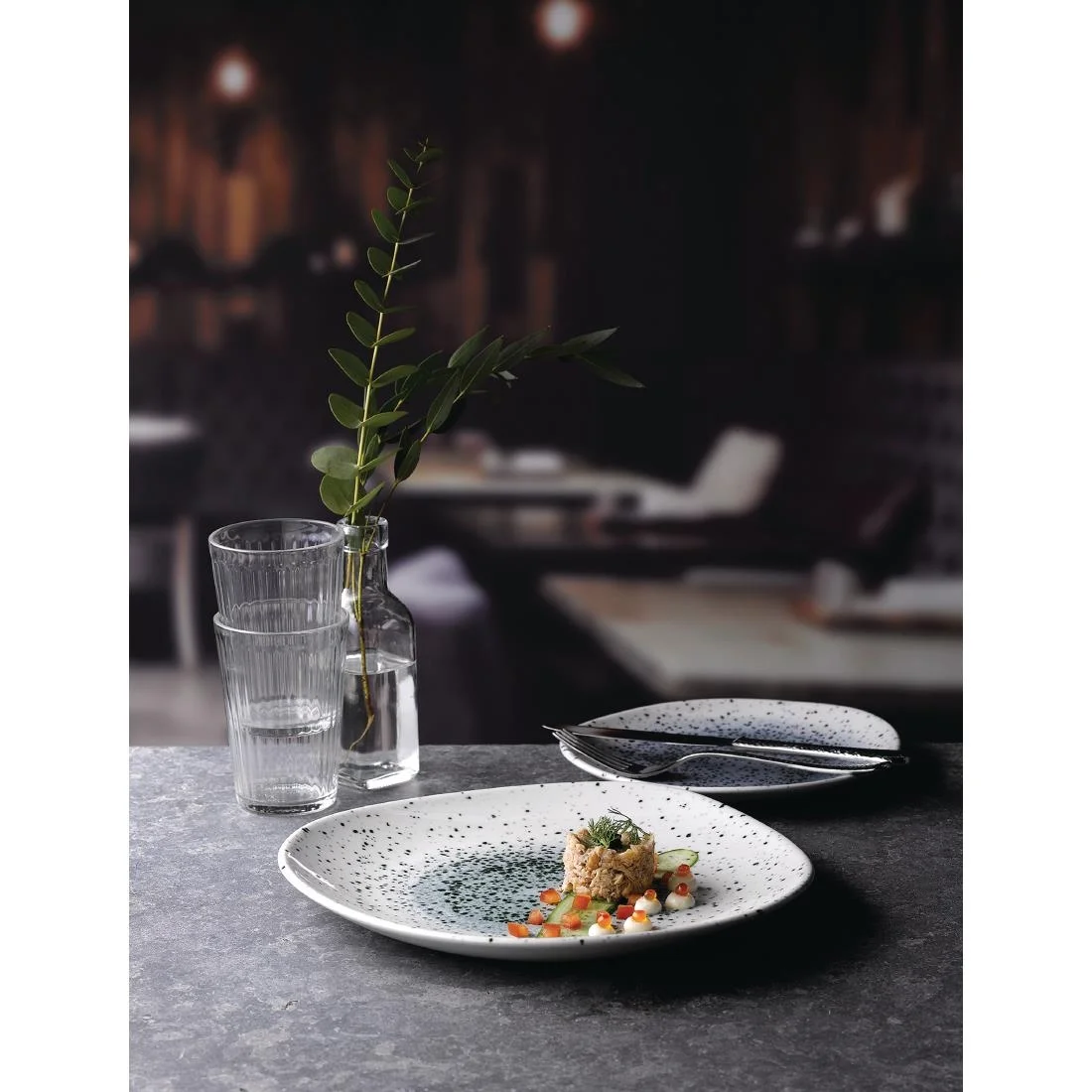 Churchill Studio Prints Mineral Blue Centre Organic Round Plates 286mm (12 Pack) - Image 2