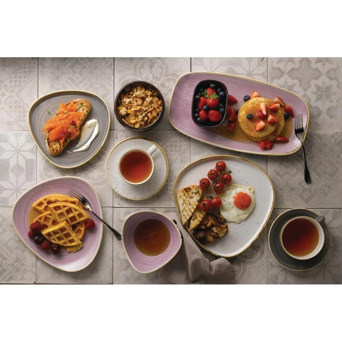 Churchill Stonecast Chefs Oblong Plates Lavender 355x189mm (6 Pack) - Image 2