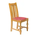 Mayfair Soft Oak High Back Dining Chair with Red Diamond Padded Seat (Pack of 2) - Image 1