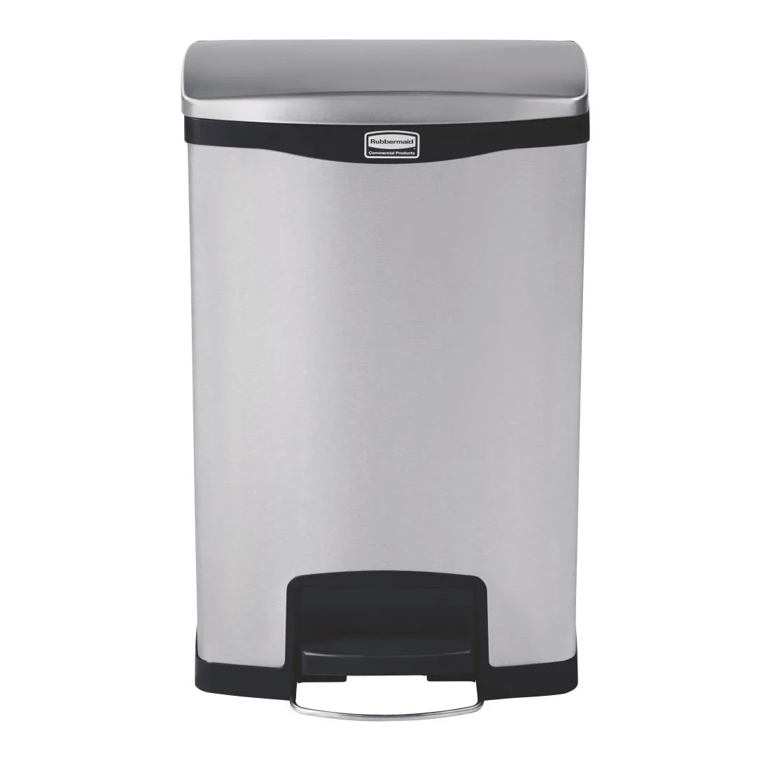 Rubbermaid Slim Jim Front Step on Stainless Steel 50L - Image 1