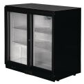 Polar Back Bar Cooler with Sliding Doors in Black 208Ltr