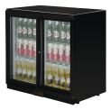 Polar Back Bar Cooler with Sliding Doors in Black 208Ltr