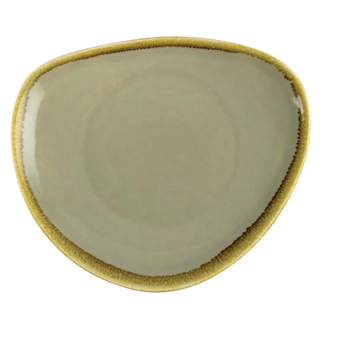 Olympia Kiln Triangular Plate Moss 230mm - Image 1