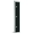 Elite Three Door Electronic Combination Locker with sloping top Black - Image 1