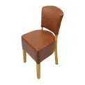 Hanoi Dining Chair In Soft Oak with Bison Vinyl Tan (Pack of 2) - Image 1