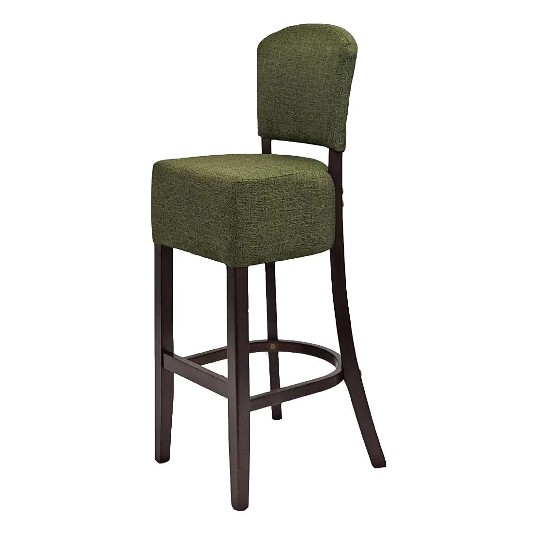 Hanoi Bar Chair in Dark Walnut with Shetland Forest Seatpad - Image 1