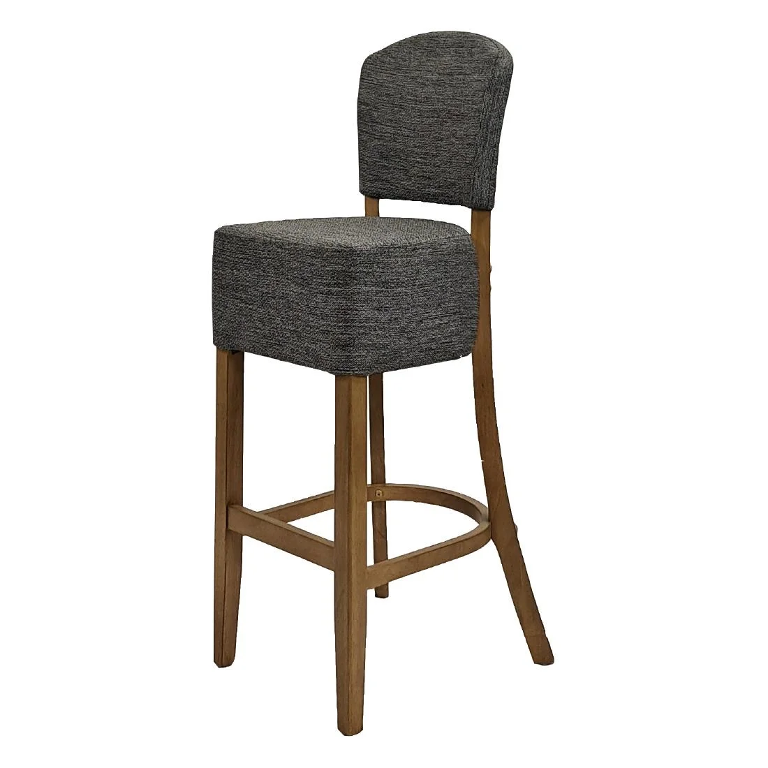 Hanoi Bar Chair in Weathered Oak with Shetland Smoke Seatpad - Image 1