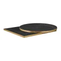 Omega Round Laminate Table Top Black Marble 700mm - Image 2