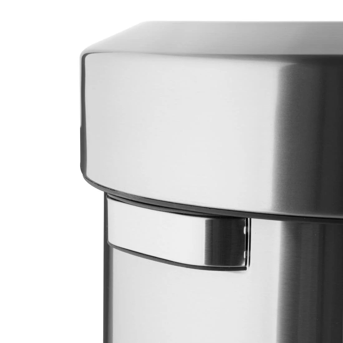 Bolero Bin with Open Top Lid Brushed Steel 70Ltr - Image 3