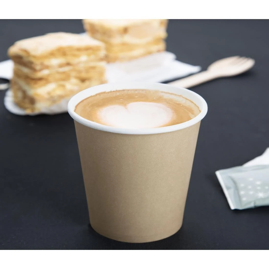 Fiesta Recyclable Hot Cups Single Wall Kraft 6oz (50 Pack) - Image 7