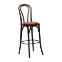 Hoop Back Bar Chair in Dark Walnut with Bison Tan Seat - Image 1