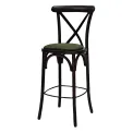 Bristol Bar Chair in Dark Walnut with Shetland Forest Seat - Image 1