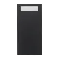 Europochette Extra Size Black Cutlery Pouch with White Airlaid Napkin (200 Pack) - Image 1