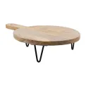 Olympia Round Handled Display Stand Mango Wood with Metal Legs 350x250x80mm - Image 1