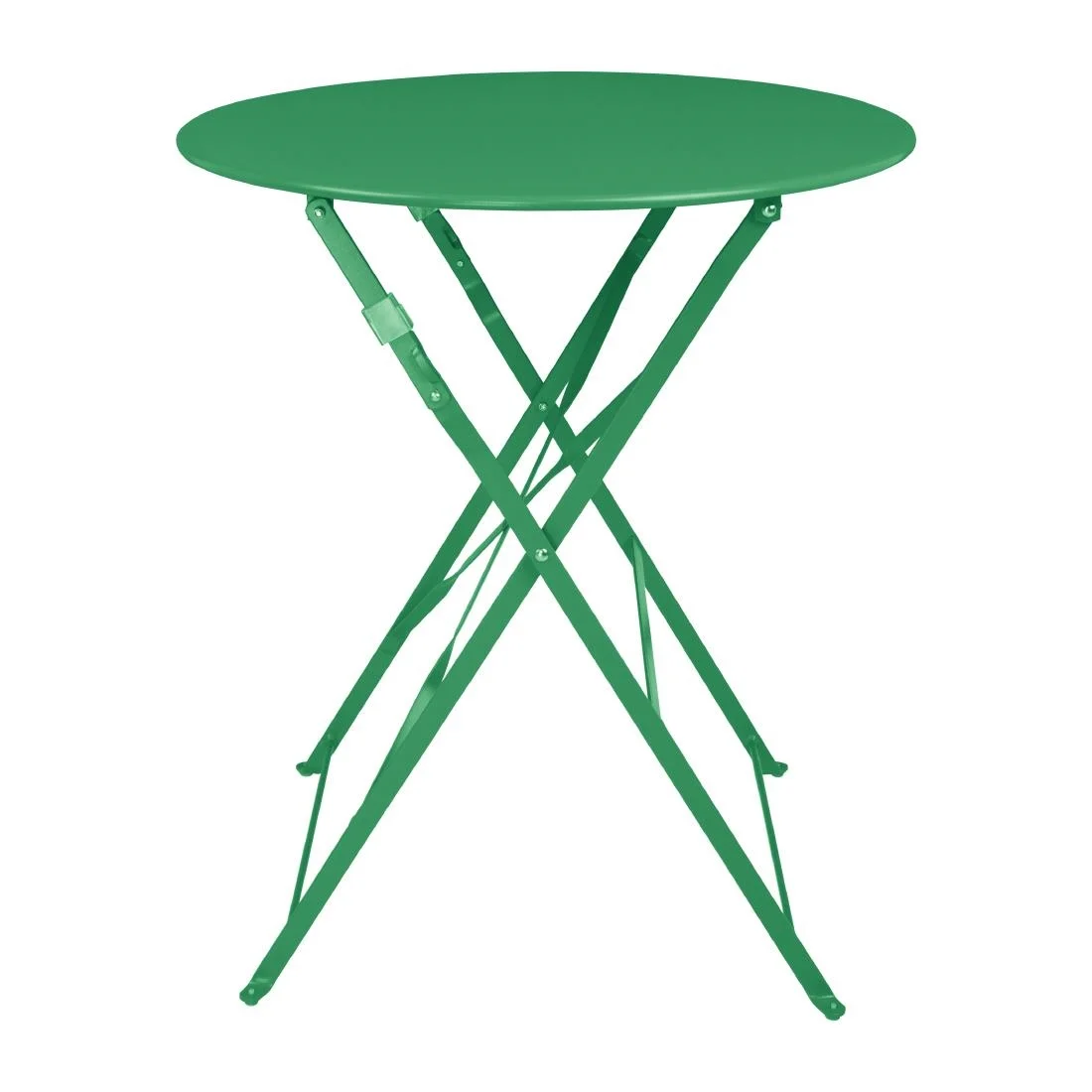 Bolero Perth Forest Green Pavement Style Steel Table Round 600mm - Image 1