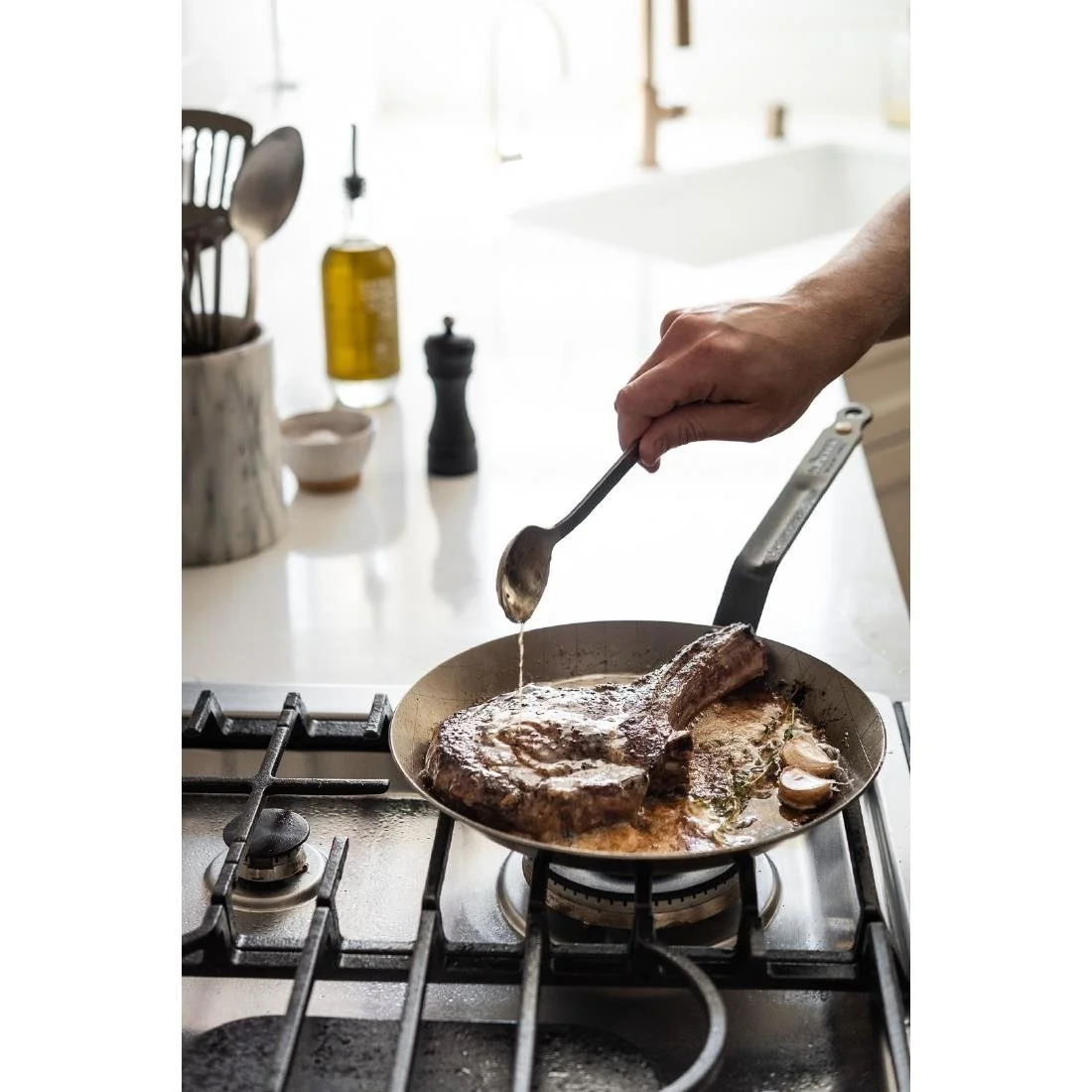 De Buyer Mineral B Steel Steak Frying Pan 24cm - Image 11