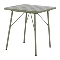 Bolero Amalfi Square Slatted Steel Folding Table Olive Green 700mm - Image 1