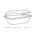 Vegware Compostable Bagasse Clamshell Hinged Meal Boxes 7"x 5" (500 Pack) - Image 5