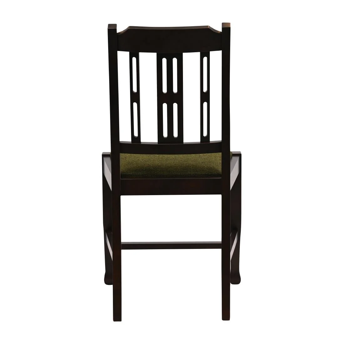 Lattice Back Dining Chairs in Dark Walnut with Shetland Forest Seat (6 Pack) - Image 2