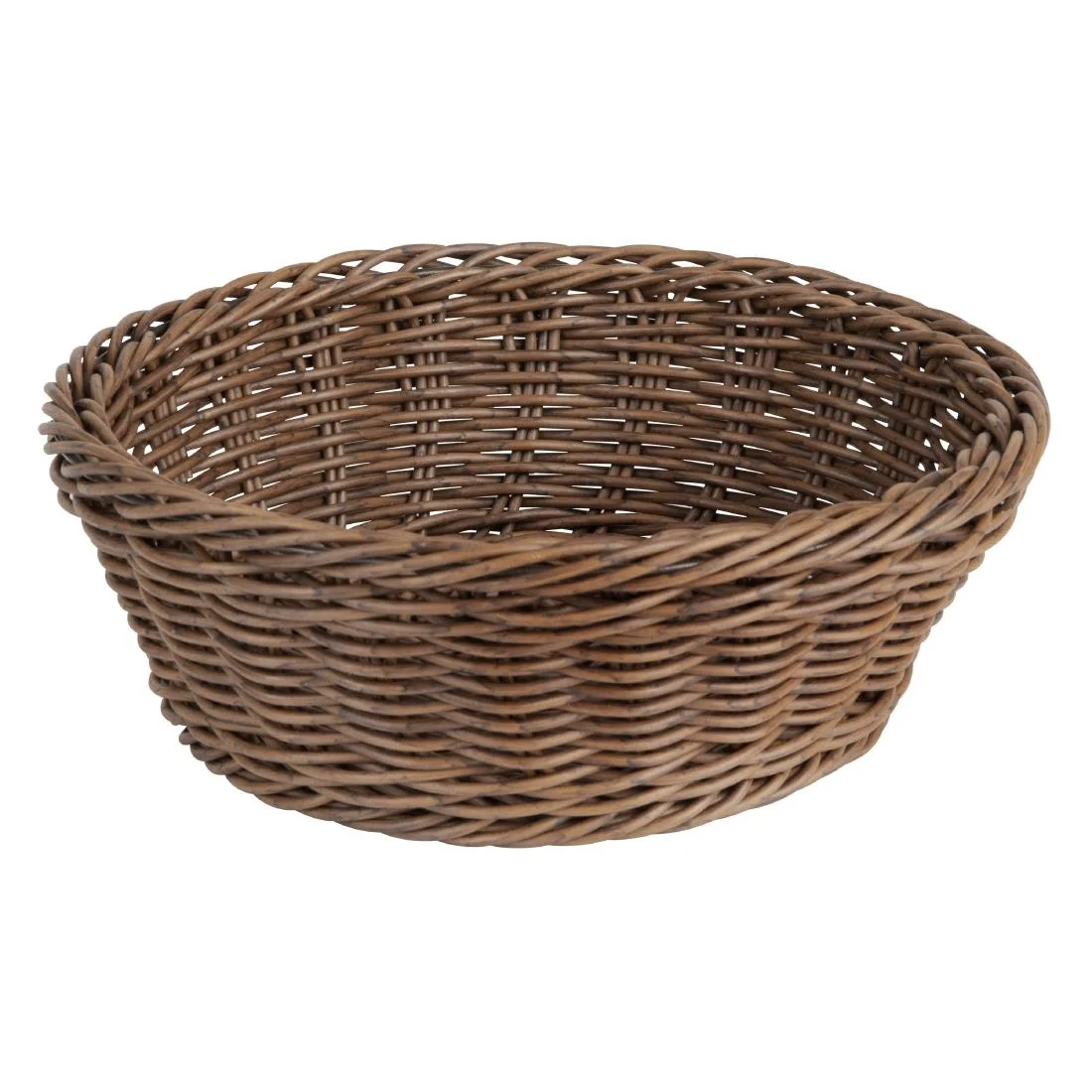 Olympia Polywicker Round Basket Dark Brown 220mm - Image 2