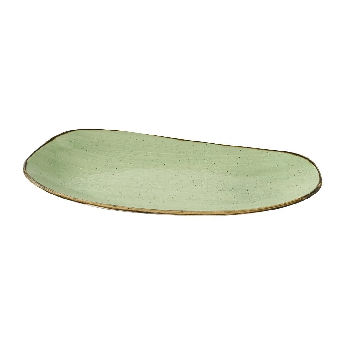 Churchill Stonecast Opal Oblong Plates Sage Green 350x185mm (6 Pack) - Image 2