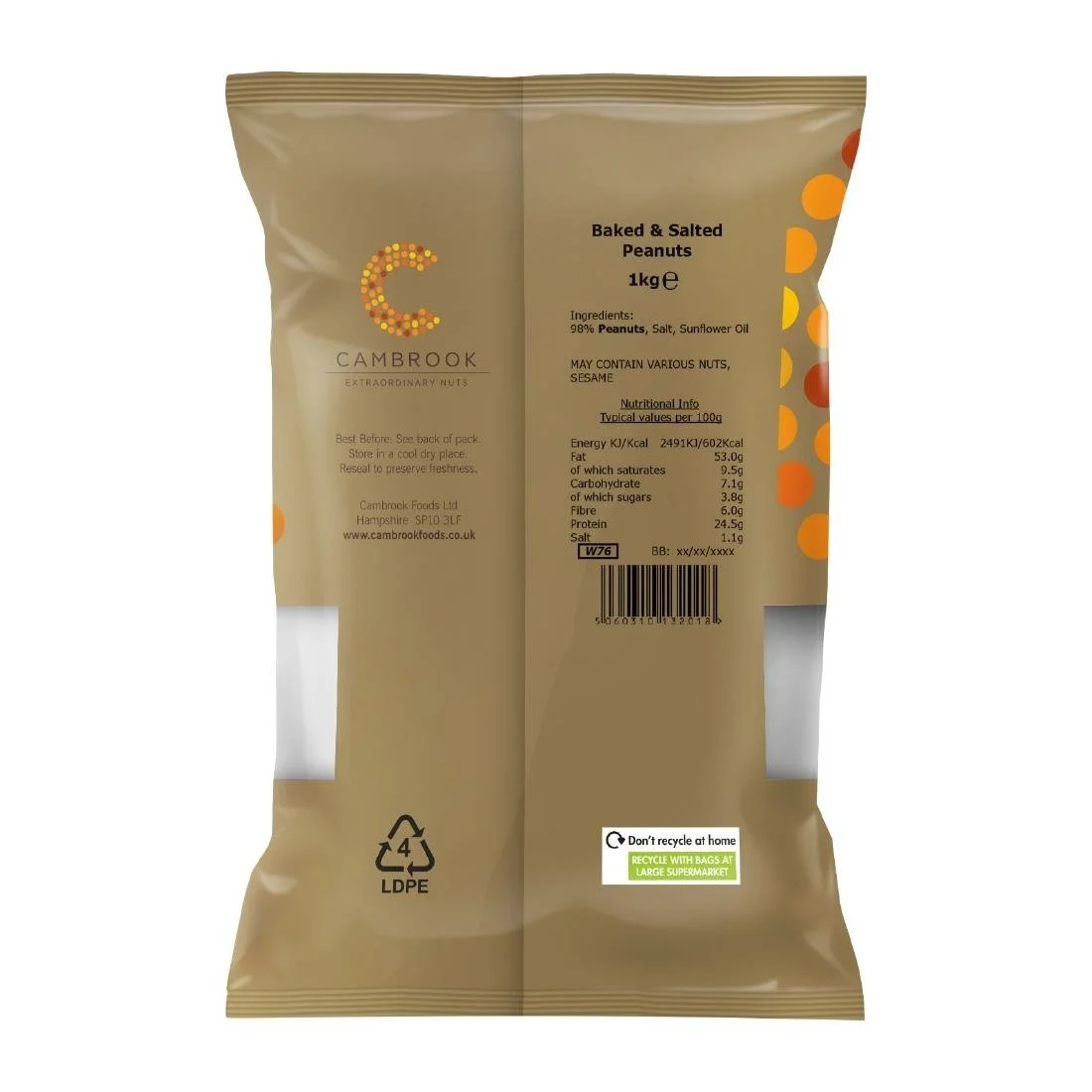 Cambrook Baked & Salted Peanuts Bulk Pack 1kg - Image 3