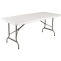 Bolero Rectangular Centre Folding Table 6ft White - Image 1