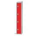 Elite Four Door Manual Combination Locker Locker Red with Sloping Top - Image 1