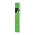 Elite Six Door Manual Combination Locker Locker Green with Sloping Top - Image 1