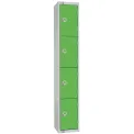 Elite Four Door Coin Return Locker with Sloping Top Green - Image 1